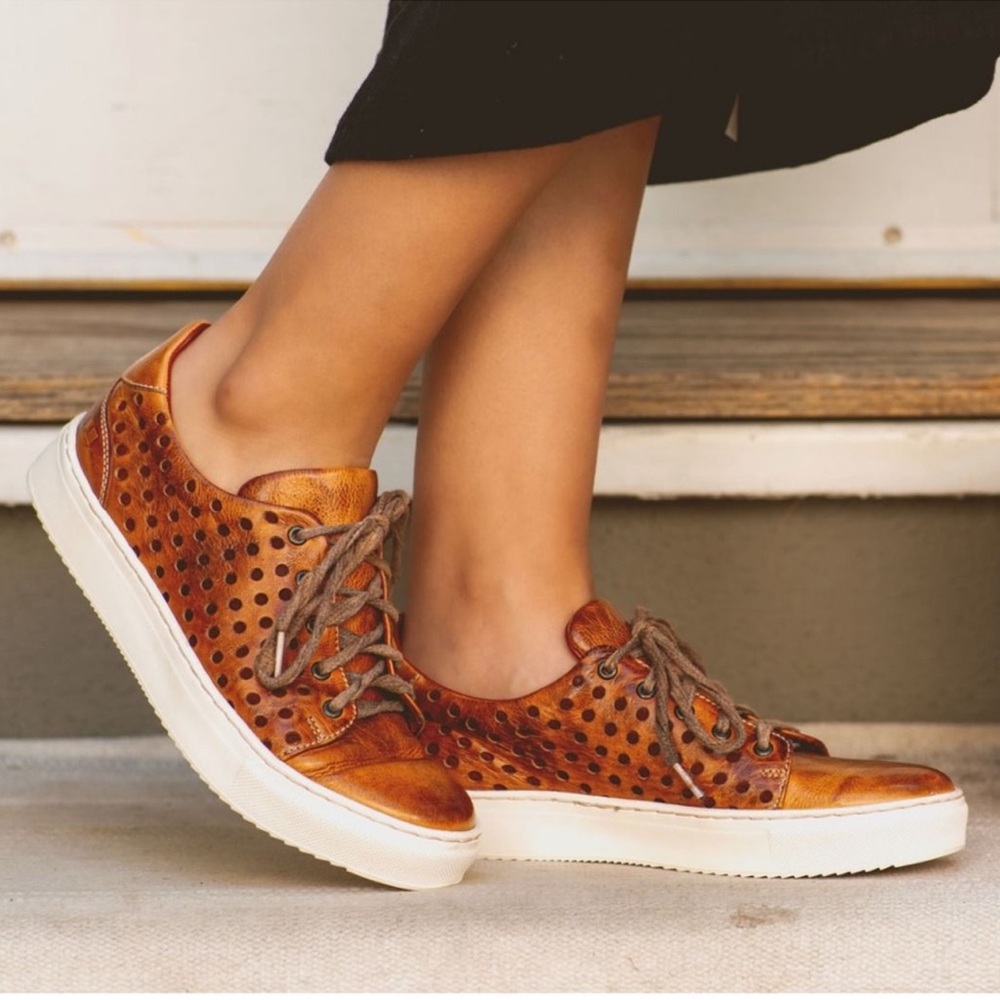 🌟NEW🌟 BED|STU Lyne Pecan Rustic Leather Lace Up Sneakers